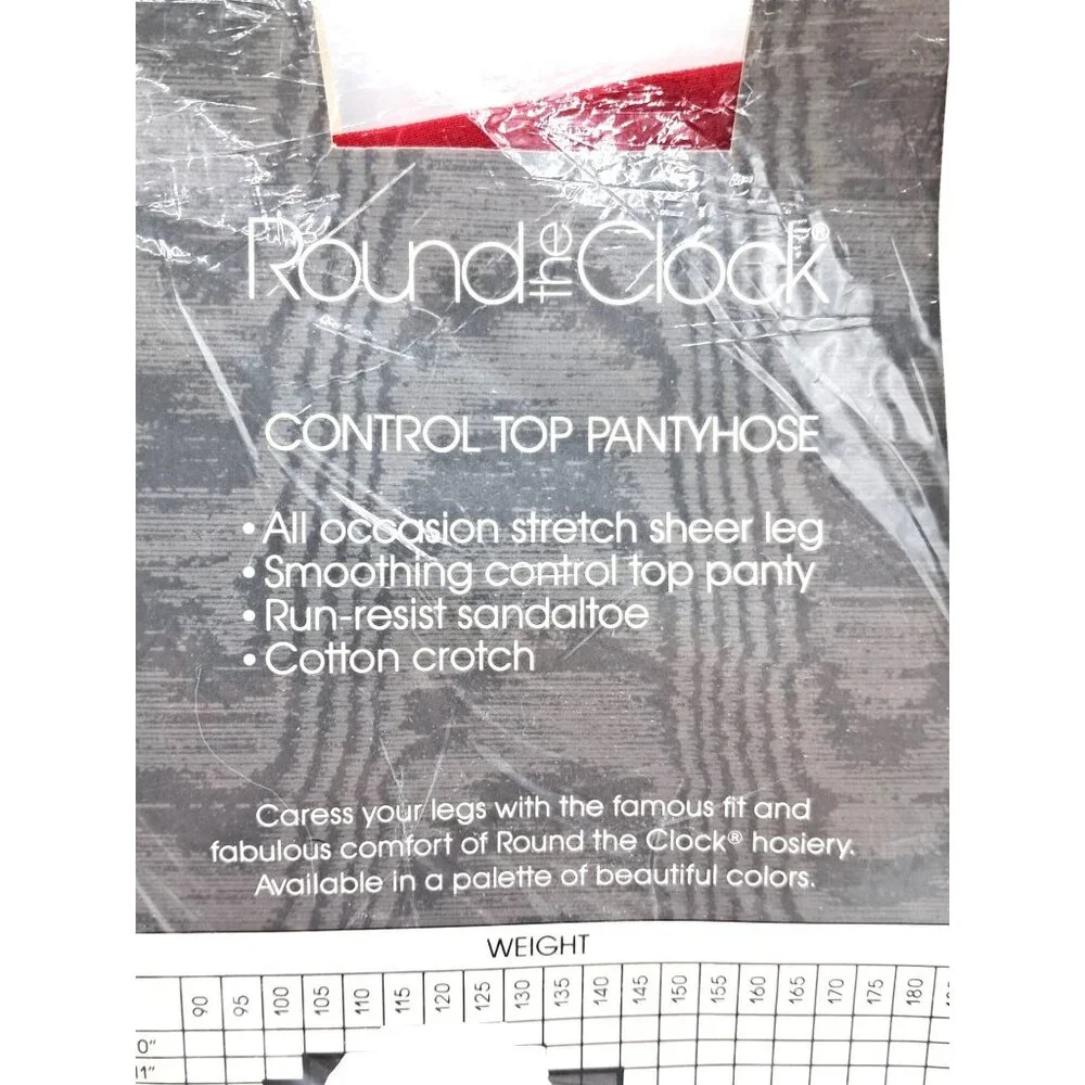Round The Clock Control Top Pantyhose Ruby Stretch Sheer Size C (Model) Run-Resi